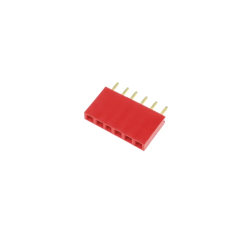 1x6 Pin Header 2.54mm Pitch Red - Female