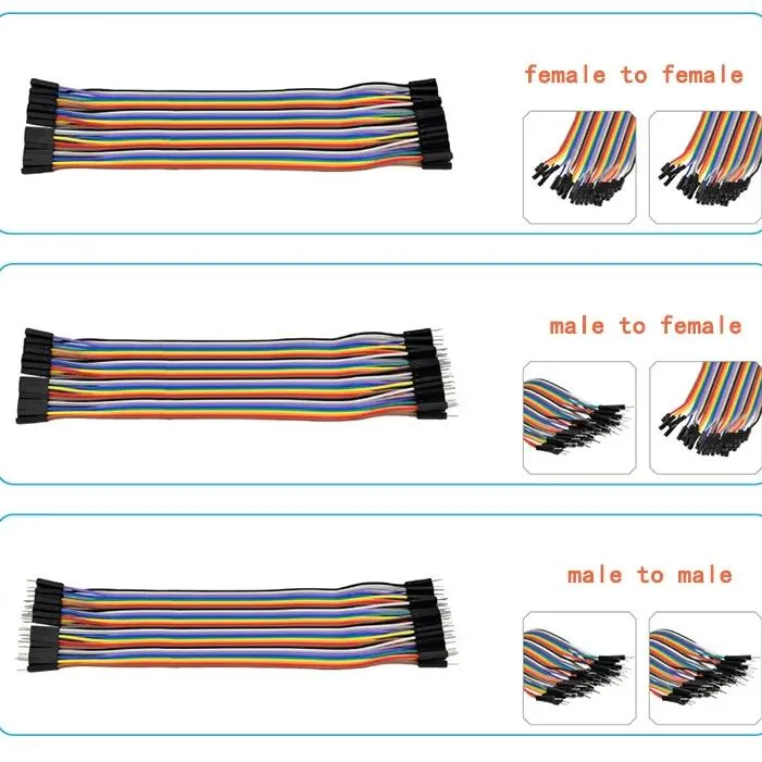 20cm 40-Pin Female-to-Female Jumper Cables