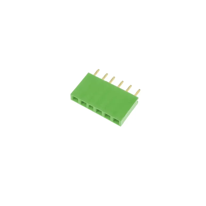 1x6 Pin Header 2.54mm Pitch Verde - Femeie