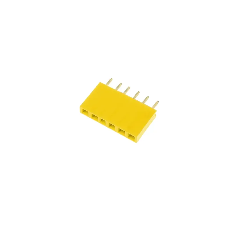 1x6 Pin Header 2.54mm Pitch Yellow - Female