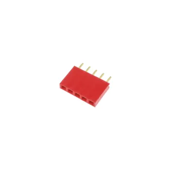 1x5 Pin Header 2.54mm Pitch Red - Female
