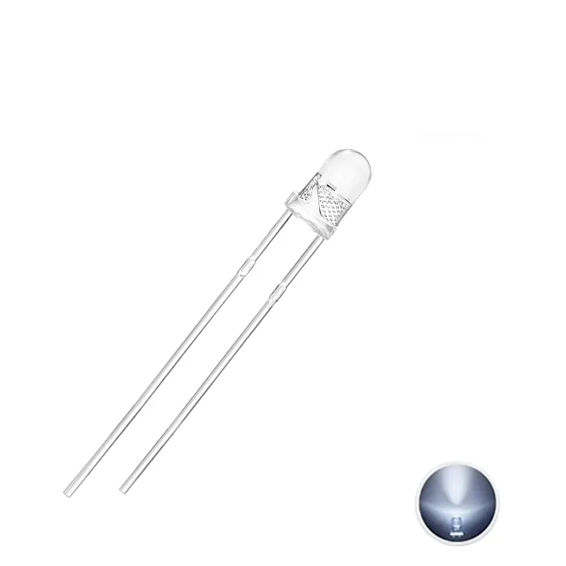 LED 3mm Transparent White