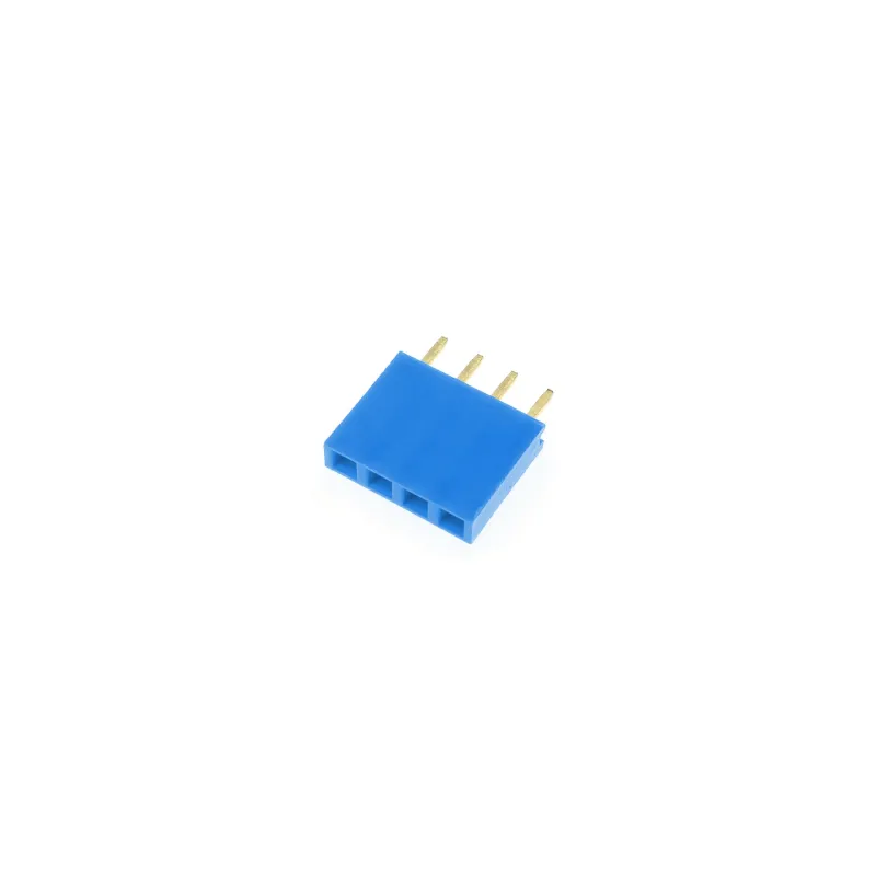 1x4 Pin Header 2.54mm Pitch Blue - Female
